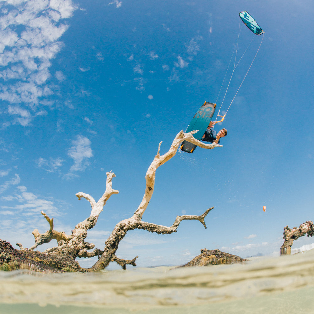 Professional kiteboarder, Paul Serin, riding for Ûs the Movement