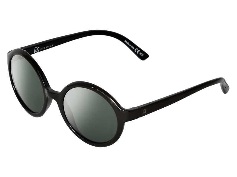 The Iris - Sunglasses in Gloss Black Vintage Grey Polarised #gloss-black-vintage-grey-polarised