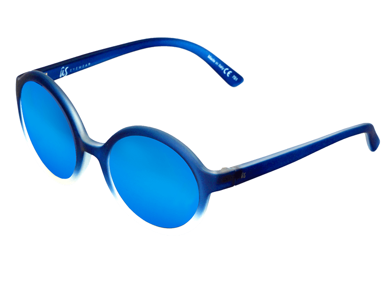 The Iris - Sunglasses in Matte Blue Fade To Crystal Blue Chrome #matte-blue-fade-to-crystal-blue-chrome