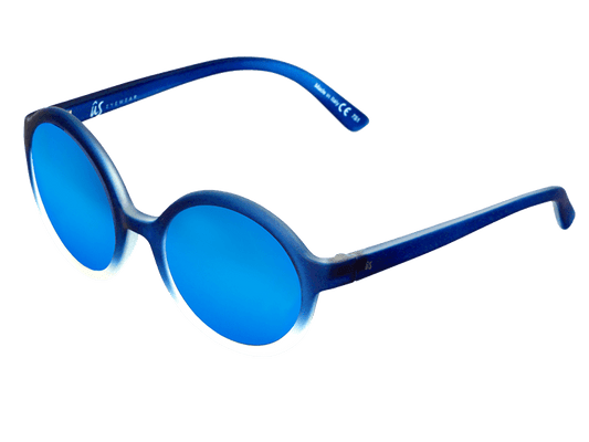 The Iris - Sunglasses in Matte Blue Fade To Crystal Blue Chrome #matte-blue-fade-to-crystal-blue-chrome