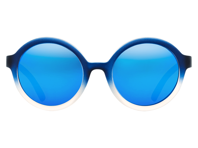 The Iris - Sunglasses in Matte Blue Fade To Crystal Blue Chrome #matte-blue-fade-to-crystal-blue-chrome