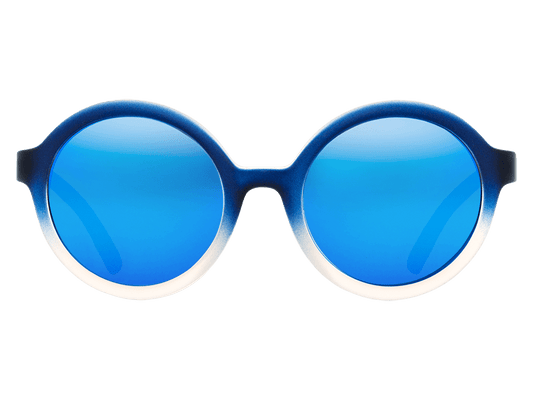 The Iris - Sunglasses in Matte Blue Fade To Crystal Blue Chrome #matte-blue-fade-to-crystal-blue-chrome