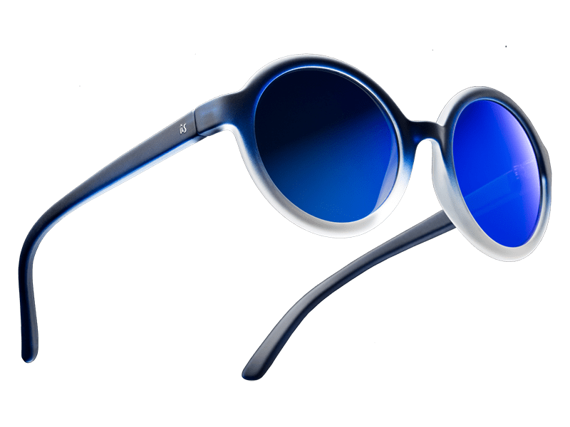 The Iris - Sunglasses in Matte Blue Fade To Crystal Blue Chrome #matte-blue-fade-to-crystal-blue-chrome