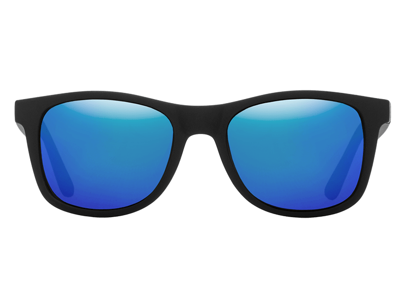 The Maty - Sunglasses in Matte Black Grey Blue Chrome #matte-black-grey-blue-chrome