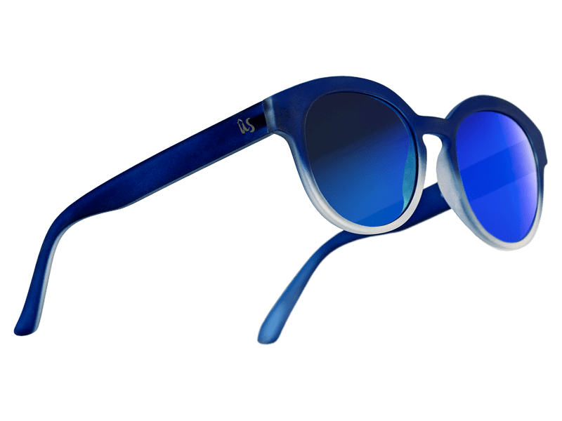 The Nathi - Sunglasses in Matte Blue Fade To Crystal Blue Chrome #matte-blue-fade-to-crystal-blue-chrome