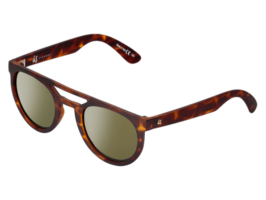 The Neos - Sunglasses in Matte Tortoise Shell Grey Gold Chrome Lenses #matte-tortoise-shell-grey-gold-chrome-lenses