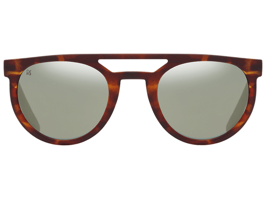 The Neos - Sunglasses in Matte Tortoise Shell Grey Gold Chrome Lenses #matte-tortoise-shell-grey-gold-chrome-lenses
