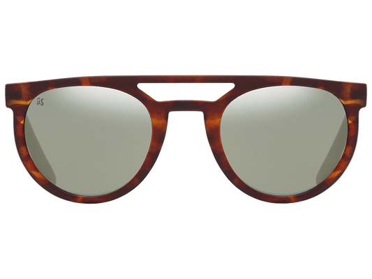 The Neos - Sunglasses in Matte Tortoise Shell Grey Gold Chrome Lenses #matte-tortoise-shell-grey-gold-chrome-lenses