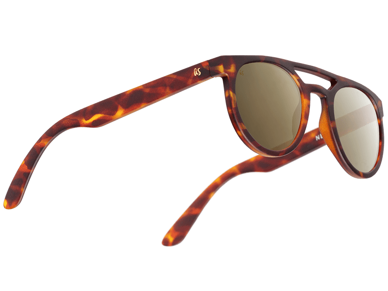 The Neos - Sunglasses in Matte Tortoise Shell Grey Gold Chrome Lenses #matte-tortoise-shell-grey-gold-chrome-lenses