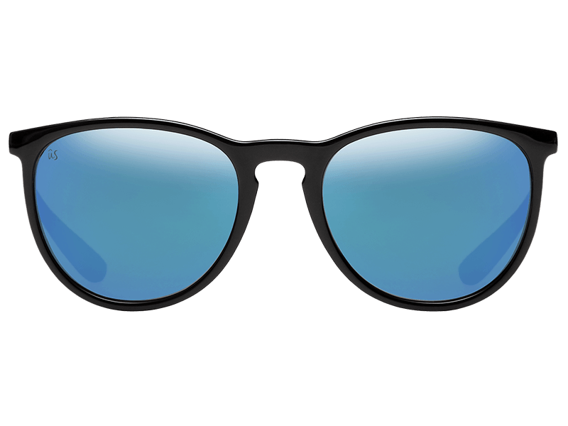 The Nobis - Sunglasses in Gloss Black Grey Blue Chrome #gloss-black-grey-blue-chrome