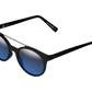 The Calix - Sunglasses in Matte Black Grey Blue Chrome 