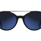 The Calix - Sunglasses in Matte Black Grey Blue Chrome 