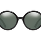The Iris - Sunglasses in Gloss Black Vintage Grey Polarised 