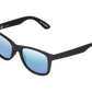 The Maty - Sunglasses in Matte Black Grey Blue Chrome 