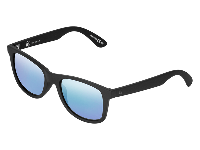 The Maty - Sunglasses in Matte Black Grey Blue Chrome #matte-black-grey-blue-chrome