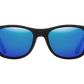 The Maty - Sunglasses in Matte Black Grey Blue Chrome 