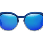The Nathi - Sunglasses in Matte Blue Fade To Crystal Blue Chrome 
