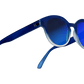 The Nathi - Sunglasses in Matte Blue Fade To Crystal Blue Chrome 