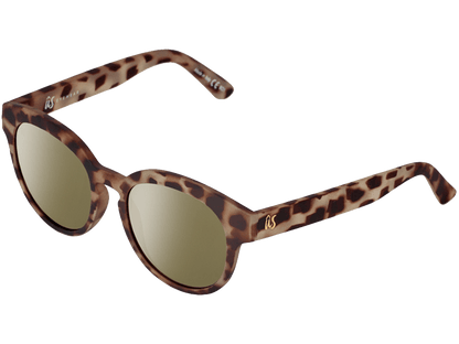 The Nathi - Sunglasses in Matte Tortoise Shell Gold Chrome 