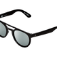 The Neos - Sunglasses in Gloss Black Grey Silver Chrome Lenses 
