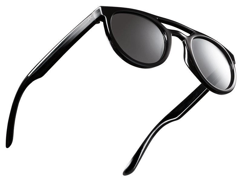 The Neos - Sunglasses in Gloss Black Grey Silver Chrome Lenses #gloss-black-grey-silver-chrome-lenses