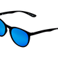 The Nobis - Sunglasses in Matte Black Grey Blue Chrome 