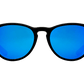 The Nobis - Sunglasses in Matte Black Grey Blue Chrome 